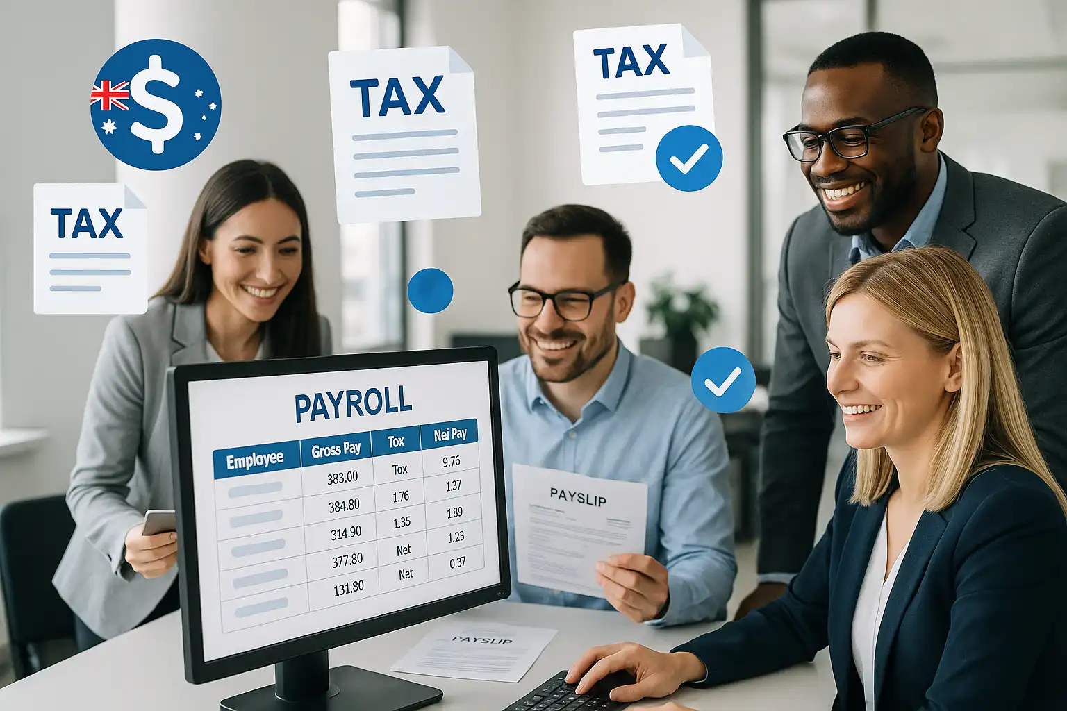 Payroll specialist managing Australian tax obligations and employee compensation.