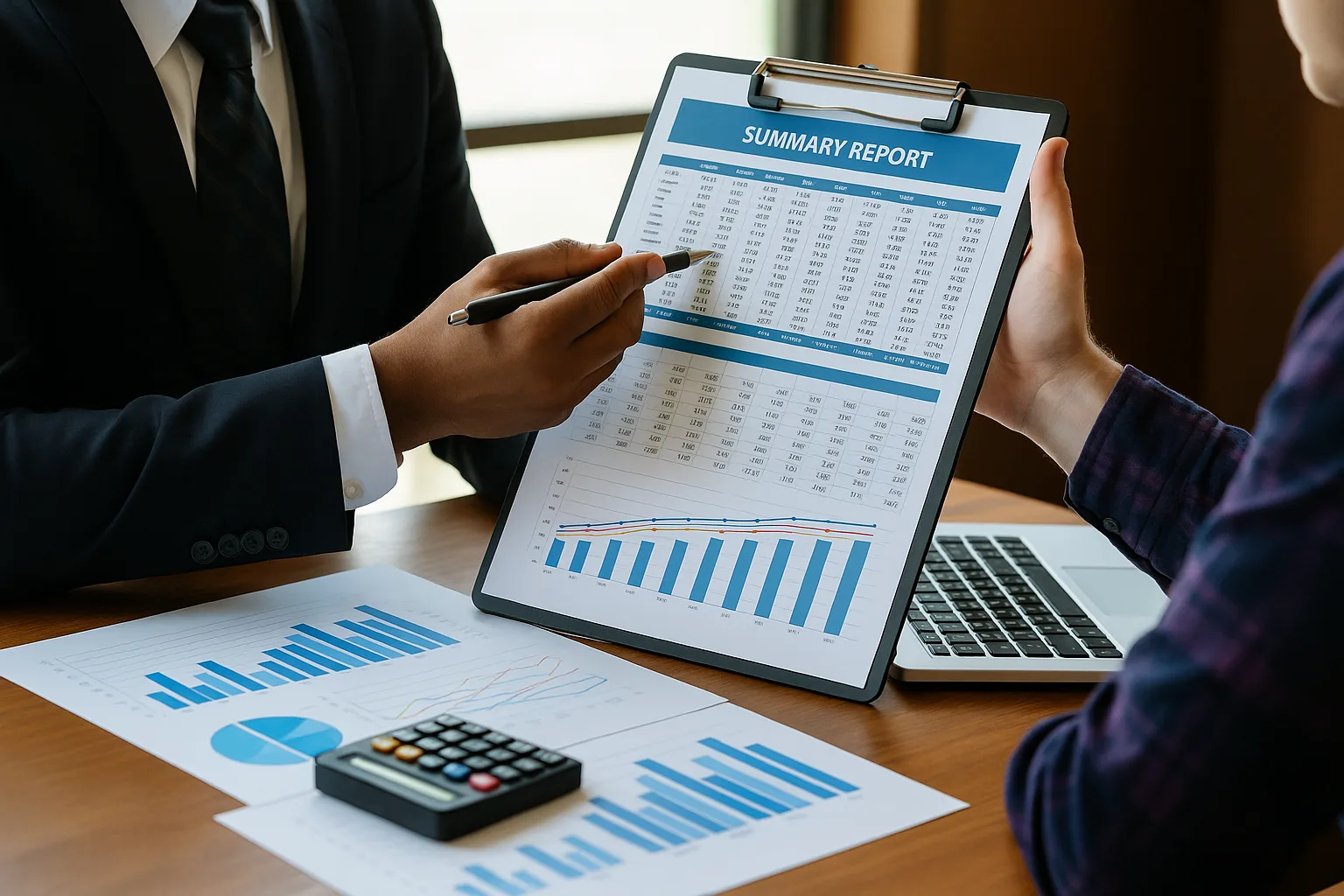 Business professionals reviewing financial charts and reports as part of a Tax Compliance Checklist in Australia for 2026 to help avoid penalties.